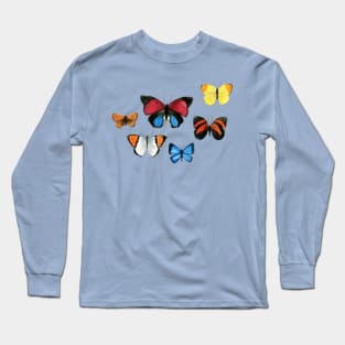 Watercolour Butterflies - Joyful pattern by Cecca Designs Long Sleeve T-Shirt